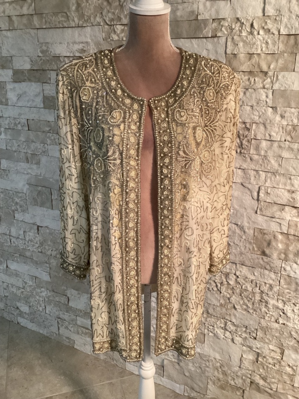 Vintage Adrianna Papell Evening Beaded Cardigan